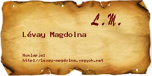 Lévay Magdolna névjegykártya